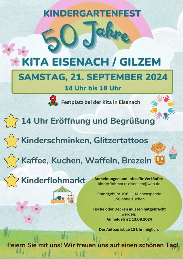 Kindergartenfest 50 Jahre Kindertagesstätte Eisenach/Gilzem am 21.09.2024