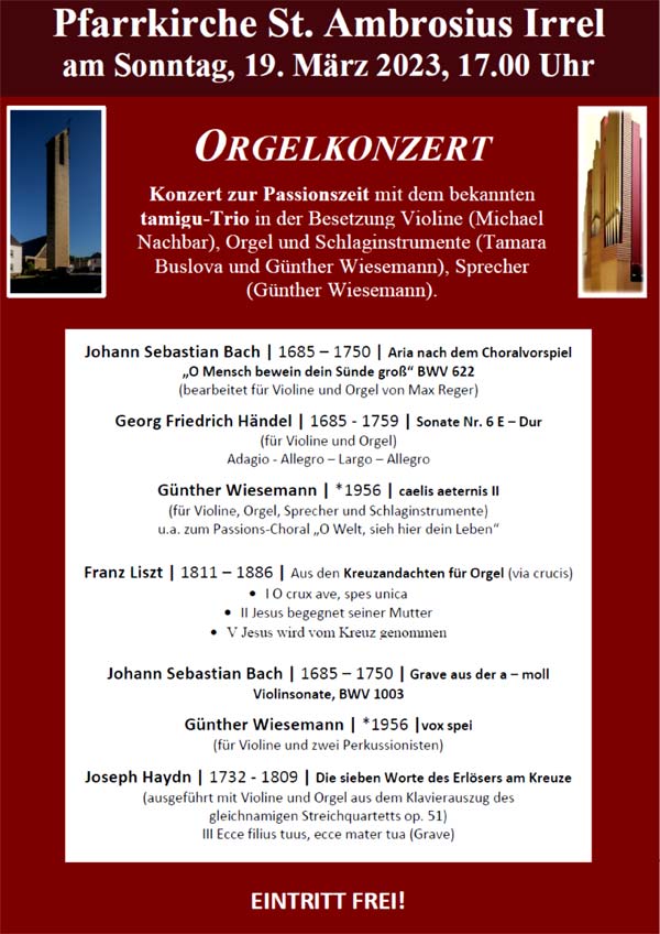 Orgelkonzert in der Pfarrkirche in Irrel