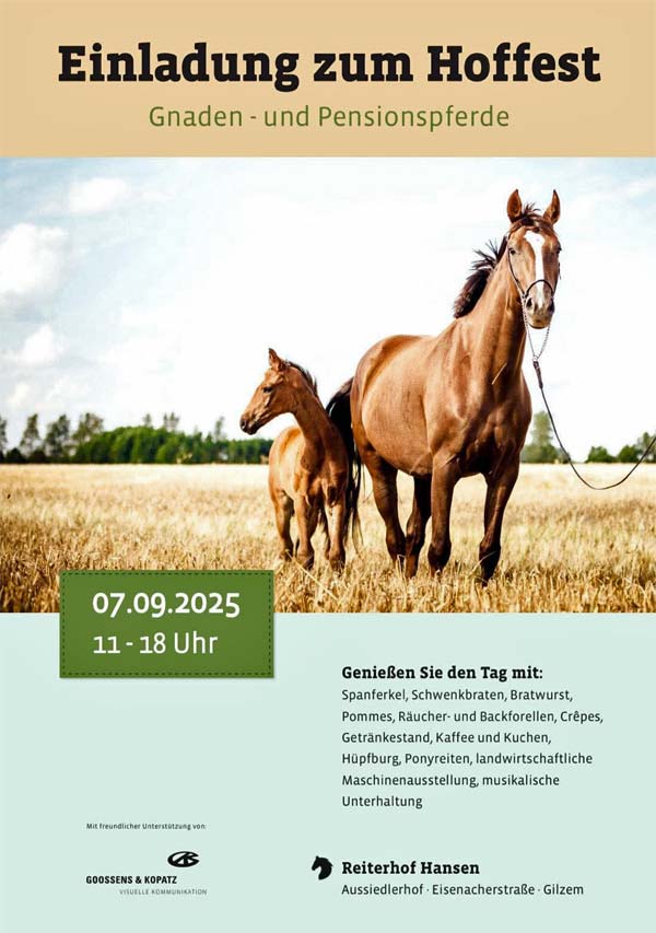Einladung zum Hoffest Reiterhof Hansen